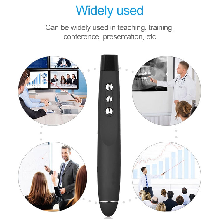 2.4GHz Wireless Laser PowerPoint Page Turning Pen Multimedia Wireless Presentation Projection Pen with USB Receiver, Remote Control Distance: 30m -  by buy2fix | Online Shopping UK | buy2fix