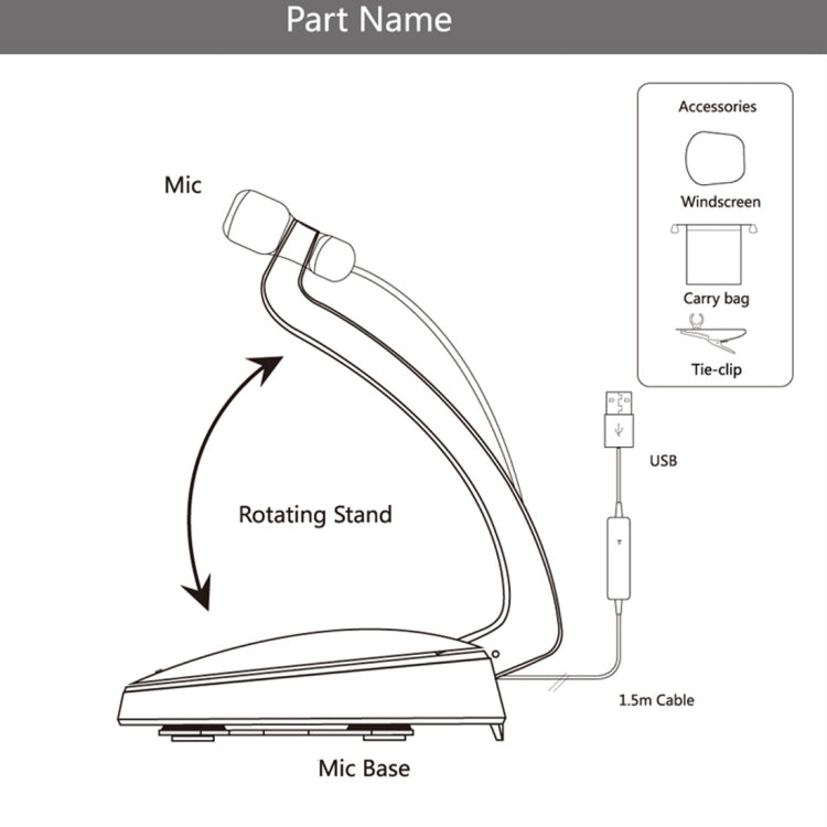 Yanmai SF-911 Professional Condenser Sound Recording 3.5mm Jack Microphone with Base Holder, Cable Length: 1.5m, Compatible with PC and Mac for Live Broadcast Show, KTV, etc.(Black) - Microphone by Yanmai | Online Shopping UK | buy2fix