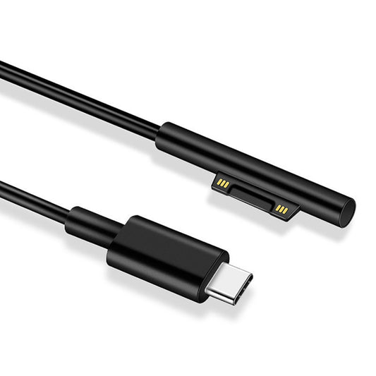 Surface Pro 7 / 6 / 5 to USB-C / Type-C Male Interfaces Power Adapter Charger Cable for Microsoft Surface Pro 7 / 6 / 5 / 4 / 3 / Microsoft Surface Go(Black) - Computer & Networking by buy2fix | Online Shopping UK | buy2fix