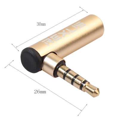 REXLIS BK3567 3.5mm Male + 3.5mm Female L-shaped 90 Degree Elbow Gold-plated Plug Gold Audio Interface Extension Adapter for 3.5mm Interface Devices, Support Earphones with Microphone - Audio Adapter by REXLIS | Online Shopping UK | buy2fix