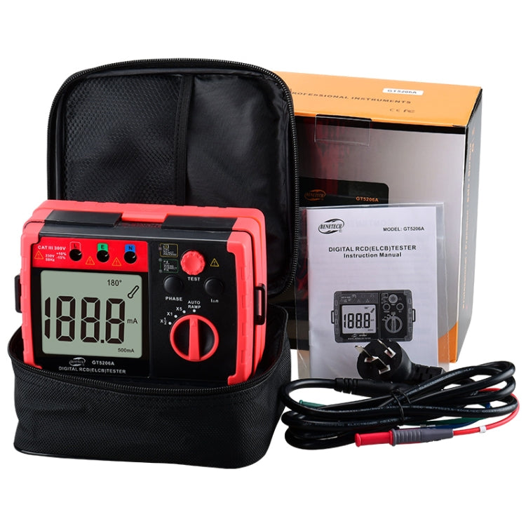 BENETECH GT5206A Professional LCD Digital Leakage Protector Switch Tester - Battery & Resistance Tester by BENETECH | Online Shopping UK | buy2fix