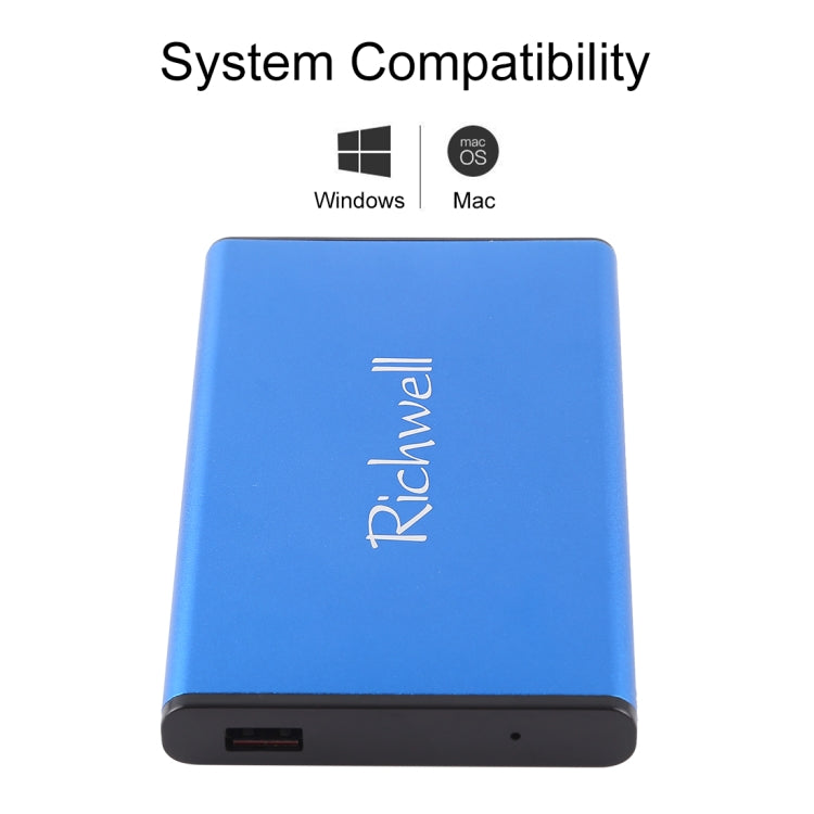 Richwell SATA R2-SATA-320GB 320GB 2.5 inch USB3.0 Super Speed Interface Mobile Hard Disk Drive(Blue) - External Hard Drives by Richwell | Online Shopping UK | buy2fix