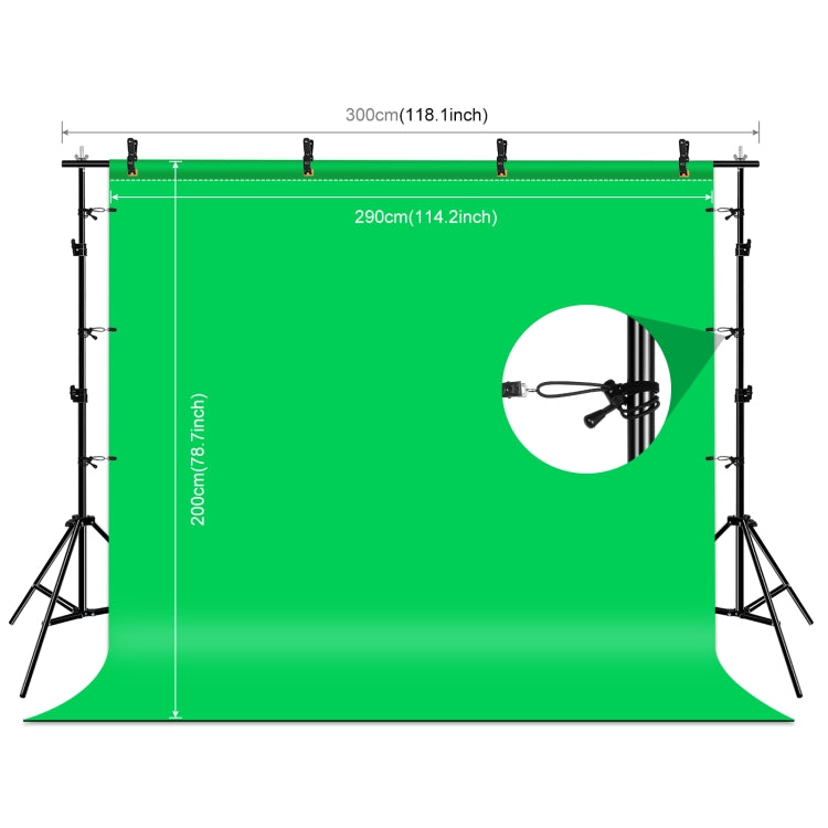 PULUZ 2.9x2m Photo Studio Background Support Stand Backdrop Crossbar Bracket Kit with Red / Blue / Green Polyester Backdrops - Camera Accessories by PULUZ | Online Shopping UK | buy2fix