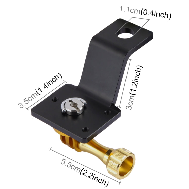 PULUZ Aluminum Alloy Motorcycle Fixed Holder Mount with Tripod Adapter & Screw for GoPro, Insta360, DJI and Other Action Cameras(Gold) - Holder by PULUZ | Online Shopping UK | buy2fix