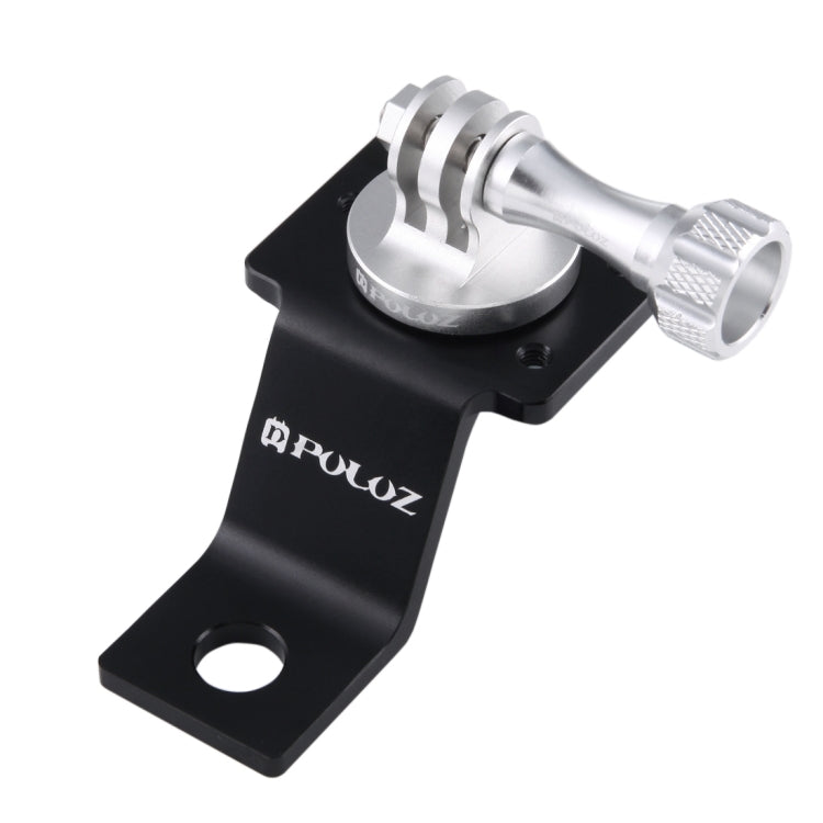 PULUZ Aluminum Alloy Motorcycle Fixed Holder Mount with Tripod Adapter & Screw for GoPro, Insta360, DJI and Other Action Cameras(Silver) - Holder by PULUZ | Online Shopping UK | buy2fix