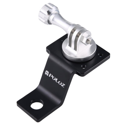 PULUZ Aluminum Alloy Motorcycle Fixed Holder Mount with Tripod Adapter & Screw for GoPro, Insta360, DJI and Other Action Cameras(Silver) - Holder by PULUZ | Online Shopping UK | buy2fix