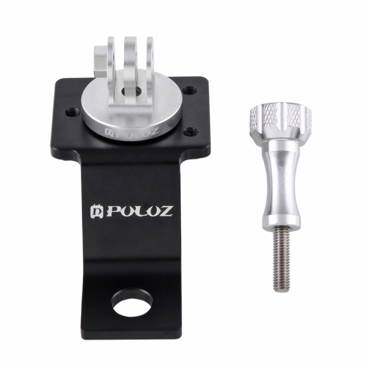 PULUZ Aluminum Alloy Motorcycle Fixed Holder Mount with Tripod Adapter & Screw for GoPro, Insta360, DJI and Other Action Cameras(Silver) - Holder by PULUZ | Online Shopping UK | buy2fix