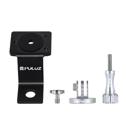 PULUZ Aluminum Alloy Motorcycle Fixed Holder Mount with Tripod Adapter & Screw for GoPro, Insta360, DJI and Other Action Cameras(Silver) - Holder by PULUZ | Online Shopping UK | buy2fix