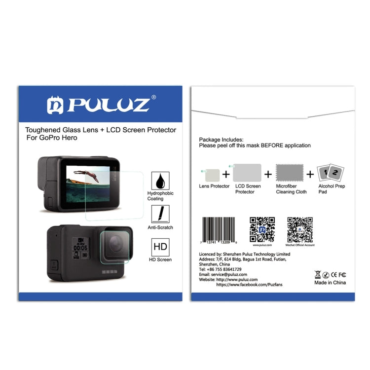 PULUZ  Lens HD Screen Protector + LCD Display Tempered Glass Film for GoPro HERO7 Black /HERO7 Silver / HERO7 White /6 /5 - Protective Film by PULUZ | Online Shopping UK | buy2fix