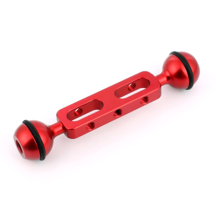 PULUZ 5.1 inch 13cm Aluminum Alloy Dual Balls Arm, Ball Diameter: 25mm(Red) - Camera Accessories by PULUZ | Online Shopping UK | buy2fix