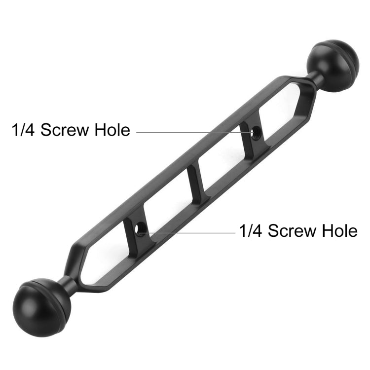 PULUZ 9.0 inch 22.8cm Aluminum Alloy Dual Balls Arm, Ball Diameter: 25mm(Black) - Camera Accessories by PULUZ | Online Shopping UK | buy2fix