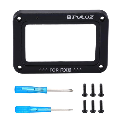 PULUZ Aluminum Alloy Flame + Tempered Glass Lens Protector for Sony RX0 / RX0 II, with Screws and Screwdrivers(Black) - Lens Cover by PULUZ | Online Shopping UK | buy2fix