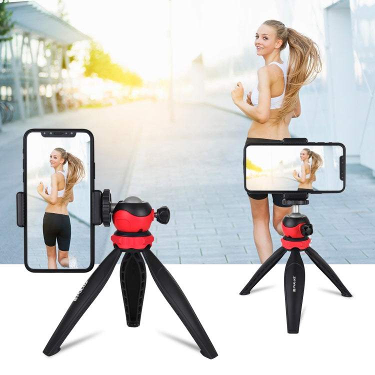 PULUZ 20cm Pocket Plastic Tripod Mount with 360 Degree Ball Head for Smartphones, GoPro, DSLR Cameras(Red) - Camera Accessories by PULUZ | Online Shopping UK | buy2fix