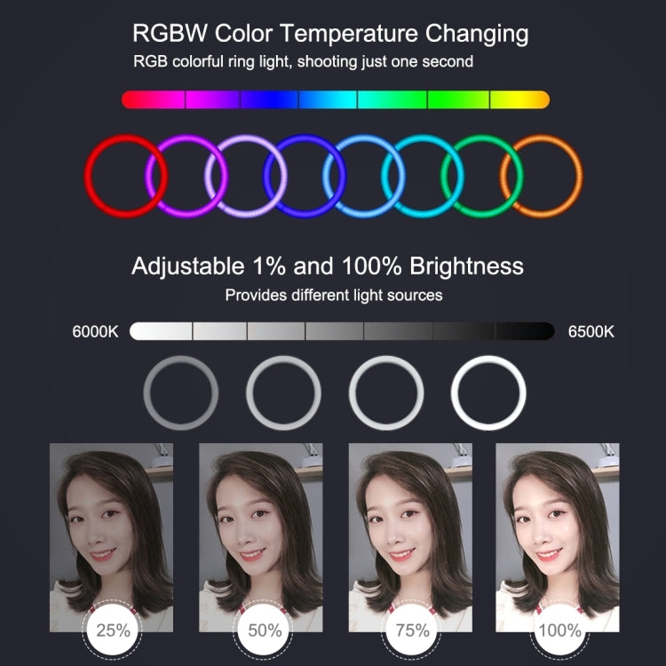 PULUZ 11.8 inch 30cm RGB Dimmable LED Ring Vlogging Selfie Photography Video Lights with Cold Shoe Tripod Ball Head & Phone Clamp (Pink)(UK Plug) - Ring Light by PULUZ | Online Shopping UK | buy2fix