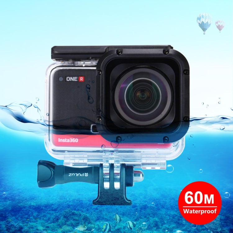 PULUZ 60m Underwater Depth Diving Case Waterproof Camera Housing for Insta360 ONE R 4K Wide-angle Edition(Transparent) - DJI & GoPro Accessories by PULUZ | Online Shopping UK | buy2fix