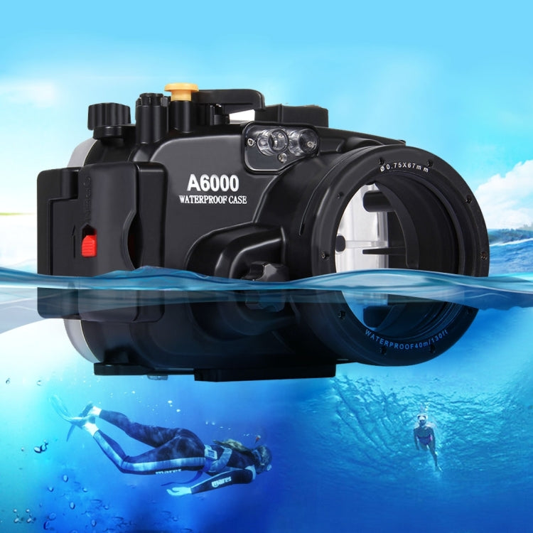 PULUZ 40m Underwater Depth Diving Case Waterproof Camera Housing for Sony A6000 (E PZ 16-50mm F3.5-5.6OSS Lens) - Camera Accessories by PULUZ | Online Shopping UK | buy2fix