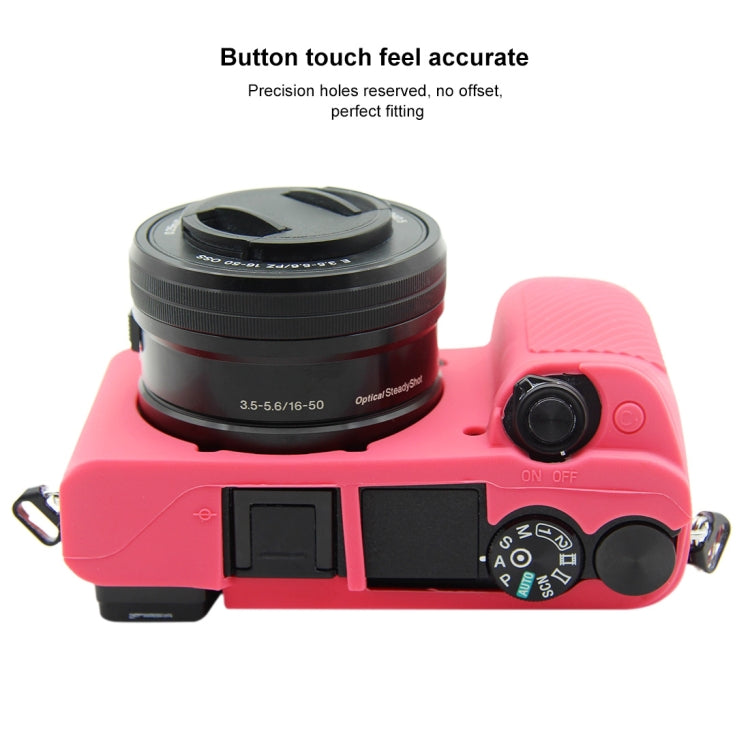 PULUZ Soft Silicone Protective Case for Sony ILCE-6300 / A6400(Rose Red) - Protective Case by PULUZ | Online Shopping UK | buy2fix