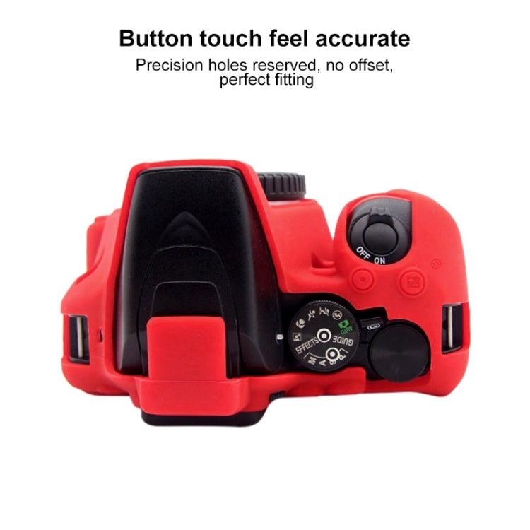 PULUZ Soft Silicone Protective Case for Nikon D3500(Red) - Protective Case by PULUZ | Online Shopping UK | buy2fix