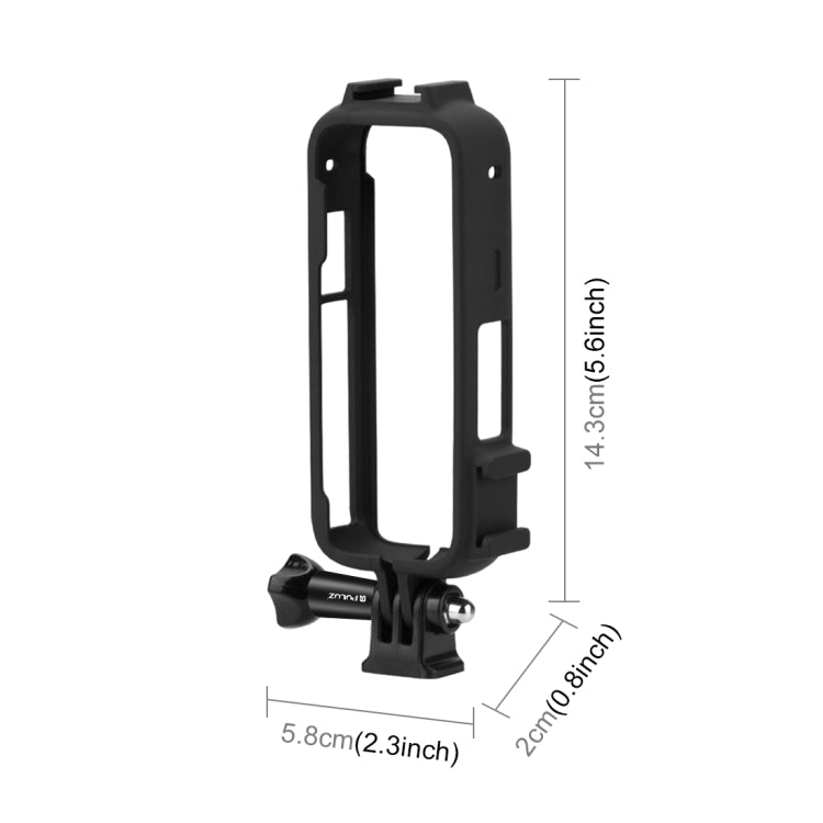 For Insta360 X3 PULUZ Cold Shoe PC Plastic Protective Frame with Adapter Mount & Screw (Black) - DJI & GoPro Accessories by PULUZ | Online Shopping UK | buy2fix