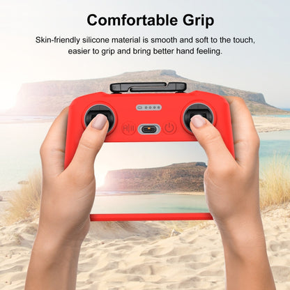 For DJI Mini 4 Pro / Air 3 Remote Control / DJI RC 2 with Screen PULUZ Silicone Protective Case (Red) - Others by PULUZ | Online Shopping UK | buy2fix