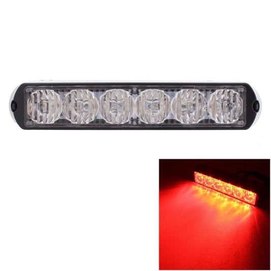 18W 1080LM 6-LED Red Light Wired Car Flashing Warning Signal Lamp, DC 12-24V, Wire Length: 90cm - In Car by buy2fix | Online Shopping UK | buy2fix