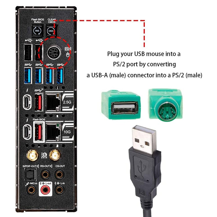 10 pcs USB Female to PS Male Convertor Plug -  by buy2fix | Online Shopping UK | buy2fix