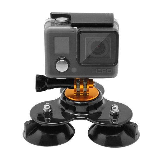 Triangle Direction Suction Cup Mount with Tripod Mount + Handle Screw for GoPro Hero11 Black / HERO10 Black /9 Black /8 Black /7 /6 /5 /5 Session /4 Session /4 /3+ /3 /2 /1, DJI Osmo Action and Other Action Cameras(Gold) - DJI & GoPro Accessories by buy2fix | Online Shopping UK | buy2fix