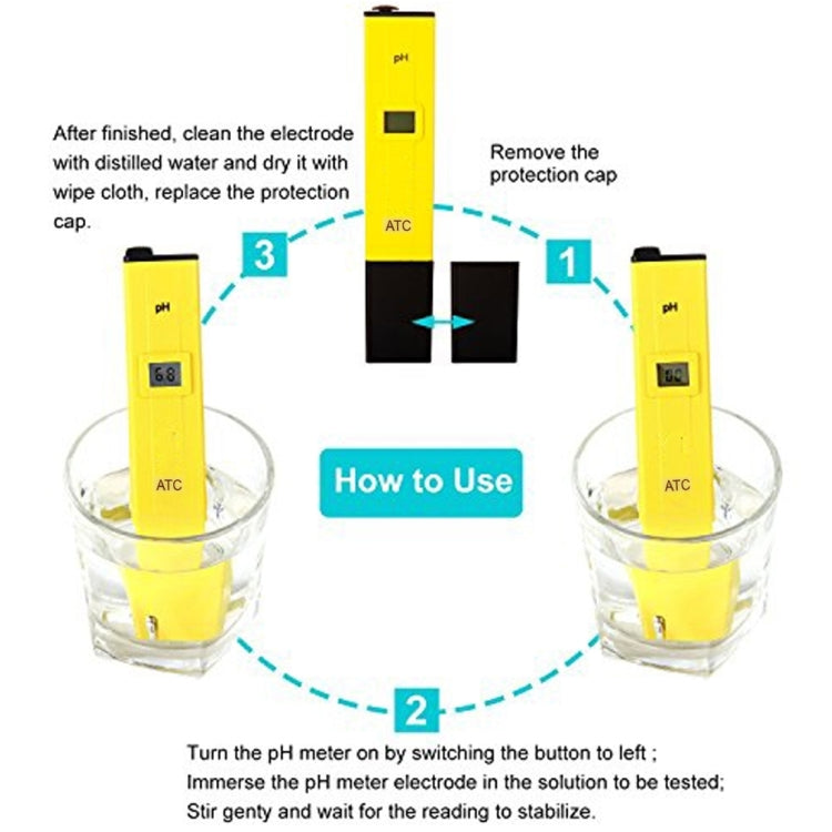 Pocket-sized PH Meter with ATC(Yellow) - Consumer Electronics by buy2fix | Online Shopping UK | buy2fix