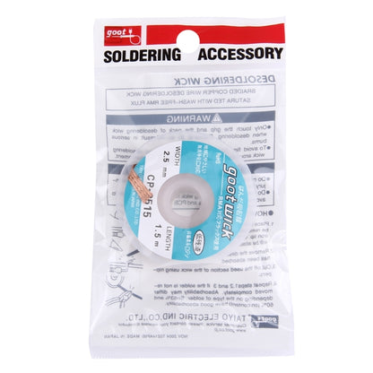 Goot Wick/Desoldering Wick 2515 (width: 2.5mm, length: 1.5m) - Home & Garden by buy2fix | Online Shopping UK | buy2fix