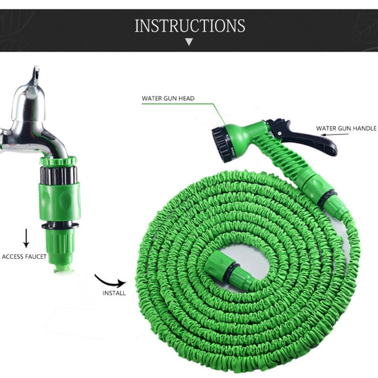 2.5m -7.5m Telescopic Pipe Expandable Magic Flexible Garden Watering Hose with Spray Gun Set(Green) - Watering & Irrigation by buy2fix | Online Shopping UK | buy2fix