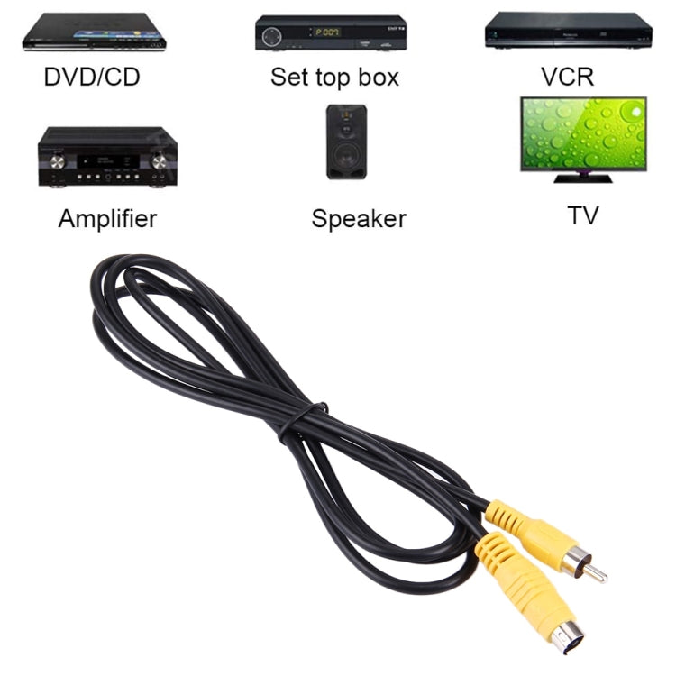 1.5m 4 Pin S-VIDEO TV to RCA AV Converter Adapter Cable - Cables by buy2fix | Online Shopping UK | buy2fix