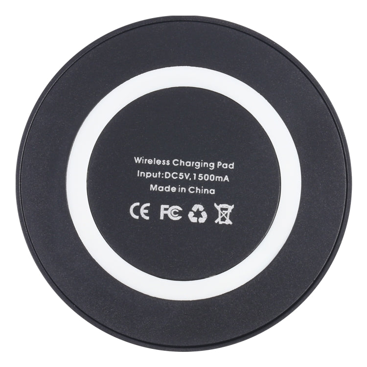 5W Universal QI Standard Round Wireless Charging Pad (Black + White) - Wireless Charger by buy2fix | Online Shopping UK | buy2fix