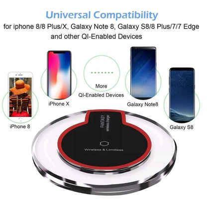 FANTASY Wireless Charger For iPhone 8 / 8 Plus / X &  All QI Standard Compatible Devices Galaxy S5 / S4 / Note 4 / 3, etc(Black) - Apple Accessories by buy2fix | Online Shopping UK | buy2fix