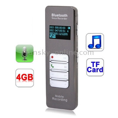Digital Voice Recorder MP3 Player with 4GB Memory, Support Mobile Bluetooth recording, Mobile Phone Answering & Redialing, Telephone recording, TF Card, Timer recording, Built in rechargeable Lithium-ion battery (188)(Grey) - Consumer Electronics by buy2fix | Online Shopping UK | buy2fix