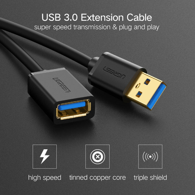 Ugreen 1.5m USB 3.0 Male to Female Data Sync Super Speed Transmission Extension Cord Cable - USB 3.0 by UGREEN | Online Shopping UK | buy2fix