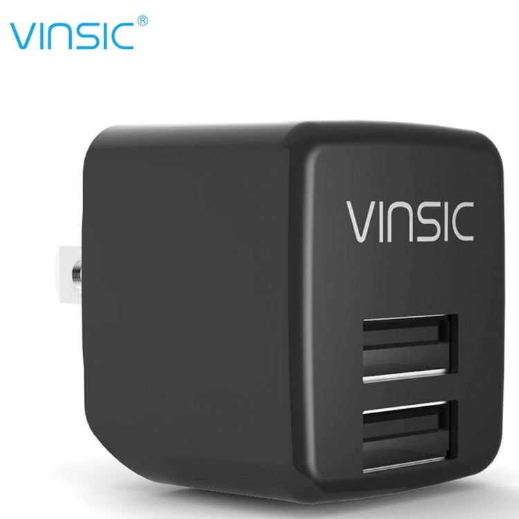 Vinsic 12W 5V 2.4A Output Dual USB Wall Charger USB Charger Adapter, For iPhone 5/5s/5c, iPad, Galaxy, Android and USB Devices - Mobile Accessories by VINSIC | Online Shopping UK | buy2fix