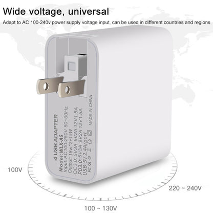 WLX-A6 4 Ports Quick Charging USB Travel Charger Power Adapter, UK Plug - USB Charger by buy2fix | Online Shopping UK | buy2fix