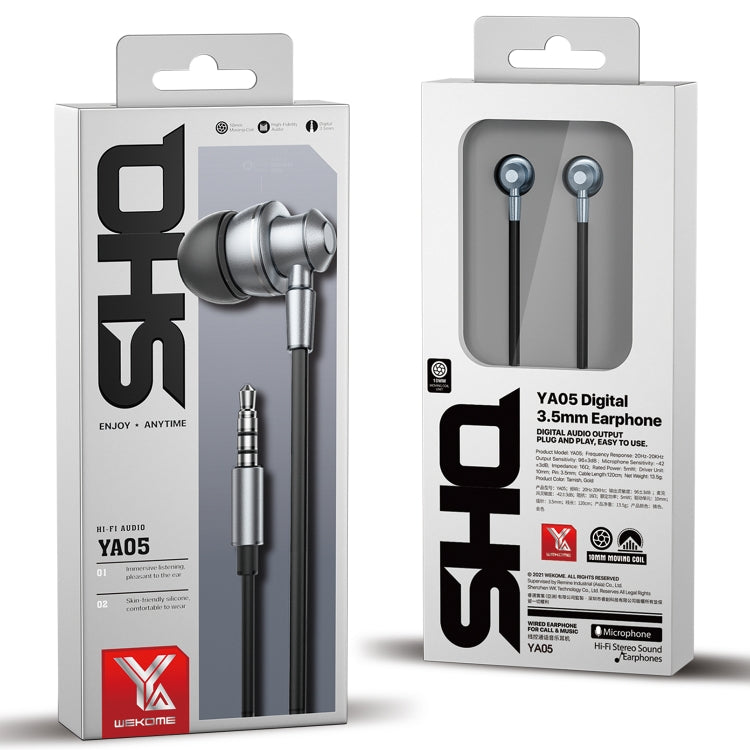 WK YA05 SHQ Series 3.5mm Music In-ear Wired Earphone (Tarnish) - In Ear Wired Earphone by WK | Online Shopping UK | buy2fix