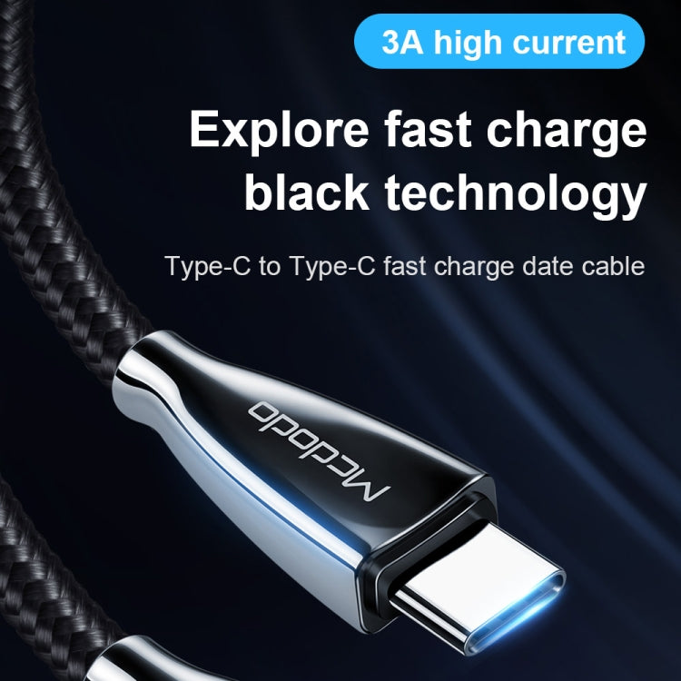 Mcdodo CA-5890 Excellence Series 3A Type-C to Type-C Cable, Length: 1.5m(Black) - USB-C & Type-C Cable by Mcdodo | Online Shopping UK | buy2fix