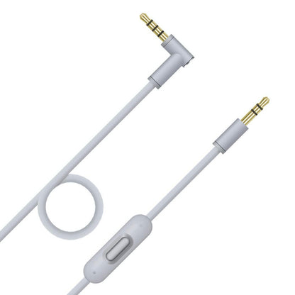 ZS0087 3.5mm Male to Male Earphone Cable with Mic & Wire-controlled, Cable Length: 1.4m(Grey) - Headset Accessories by buy2fix | Online Shopping UK | buy2fix