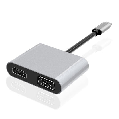 2 in 1 Multifunctional USB-C / Type-C to HDMI+VGA HUB Docking Station - Computer & Networking by buy2fix | Online Shopping UK | buy2fix