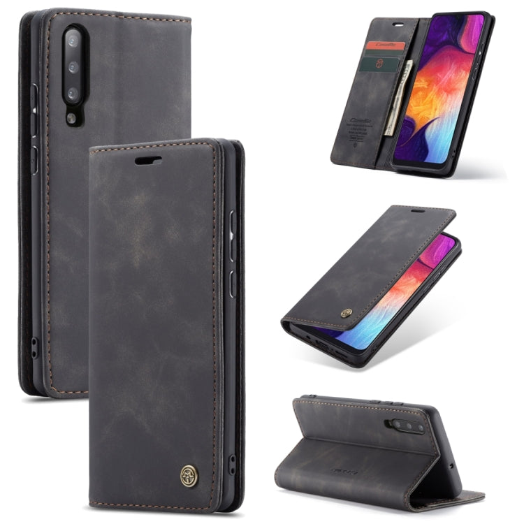 CaseMe-013 Multifunctional Retro Frosted Horizontal Flip Leather Case for Galaxy A30S / A50S / A50, with Card Slot & Holder & Zipper Wallet & Photo Frame(Black) - Galaxy Phone Cases by CaseMe | Online Shopping UK | buy2fix