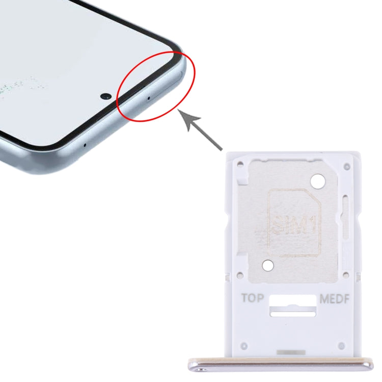 For Samsung Galaxy A54 SM-A546 Original SIM Card Tray + Micro SD Card Tray (Gold) - Repair & Spare Parts by buy2fix | Online Shopping UK | buy2fix