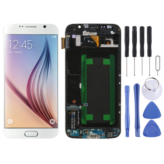 Original LCD Screen and Digitizer Full Assembly with Frame For Samsung Galaxy S6 SM-G920F (White) - LCD Screen by buy2fix | Online Shopping UK | buy2fix