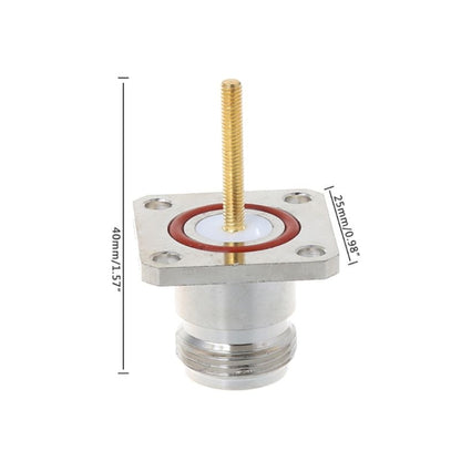 NKF Brass N Female Connector with 4 Holes Flange Frame RF Adapter - Security by buy2fix | Online Shopping UK | buy2fix