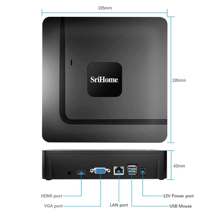 SriHome NVS003 4K Ultra HD 16 Channel Network Video Recorder, UK Plug - Digital Video Recorder by SriHome | Online Shopping UK | buy2fix