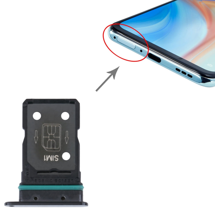 For OPPO Reno4 Pro 5G  SIM Card Tray + SIM Card Tray (Black) - Card Socket by buy2fix | Online Shopping UK | buy2fix