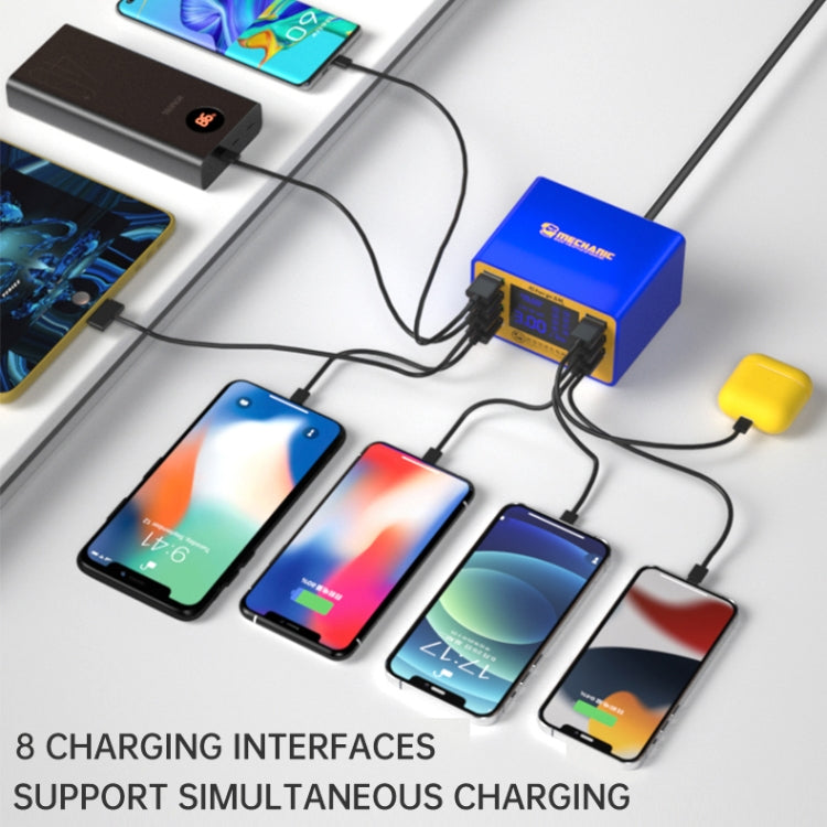 Mechanic icharge 8M QC 3.0 USB Smart Charger Support Fastcharging With LCD, EU Plug - Power Supply by MECHANIC | Online Shopping UK | buy2fix