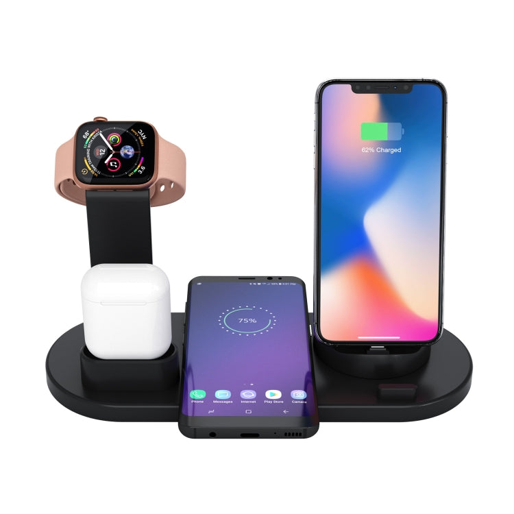 HQ-UD15 Rotatable Charging Base with Stand for Mobile Phones / iWatches / AirPods, Not Support Wireless Charging (Black) - Multifunction Charger by buy2fix | Online Shopping UK | buy2fix