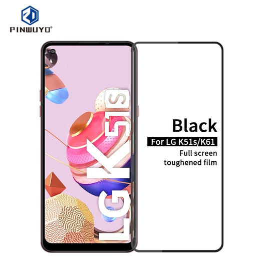 For LG K51S / K61 PINWUYO 9H 2.5D Full Screen Tempered Glass Film(Black) - LG Tempered Glass by PINWUYO | Online Shopping UK | buy2fix